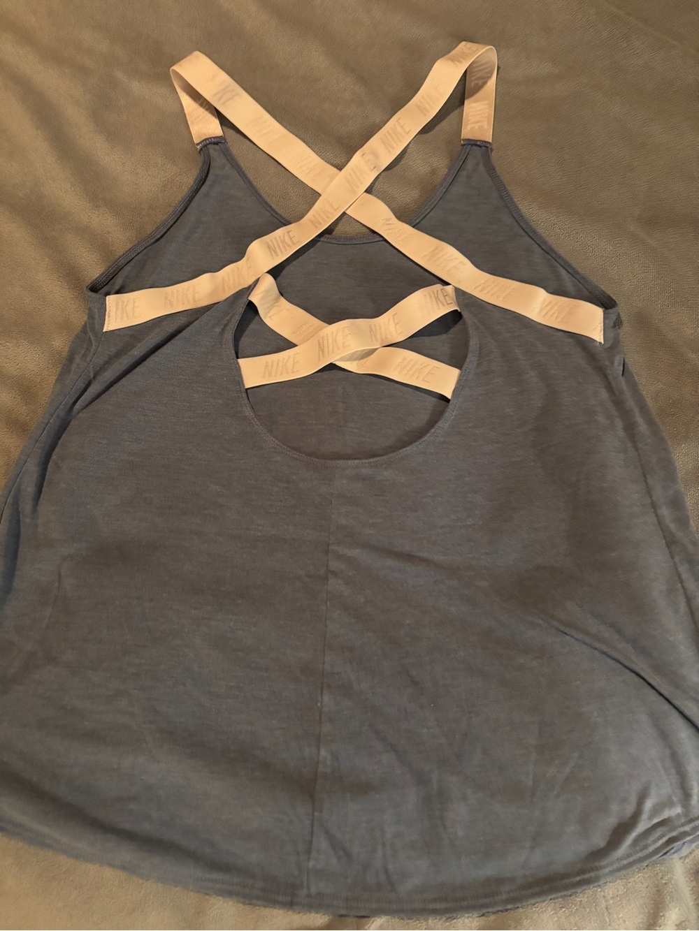 Nike Blue Women's Racerback Tank with White Straps - Picture 4 of 6